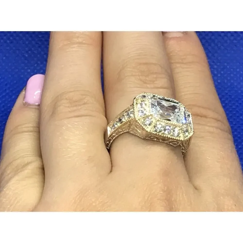 925 Sterling Silver CZ Ring Size 8.5